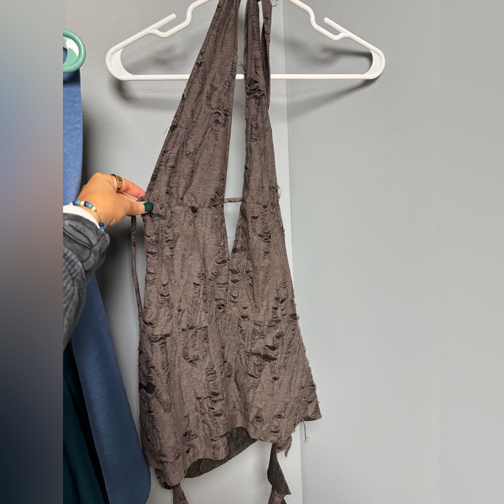 Brown Textured Women's Dress